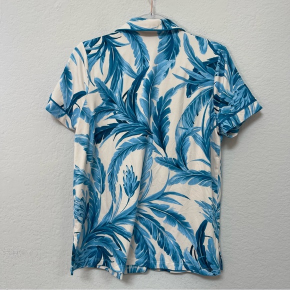 Masongrey Pajama Set PJ Top & Shorts Azure Palms Size Medium - Picture 3 of 8